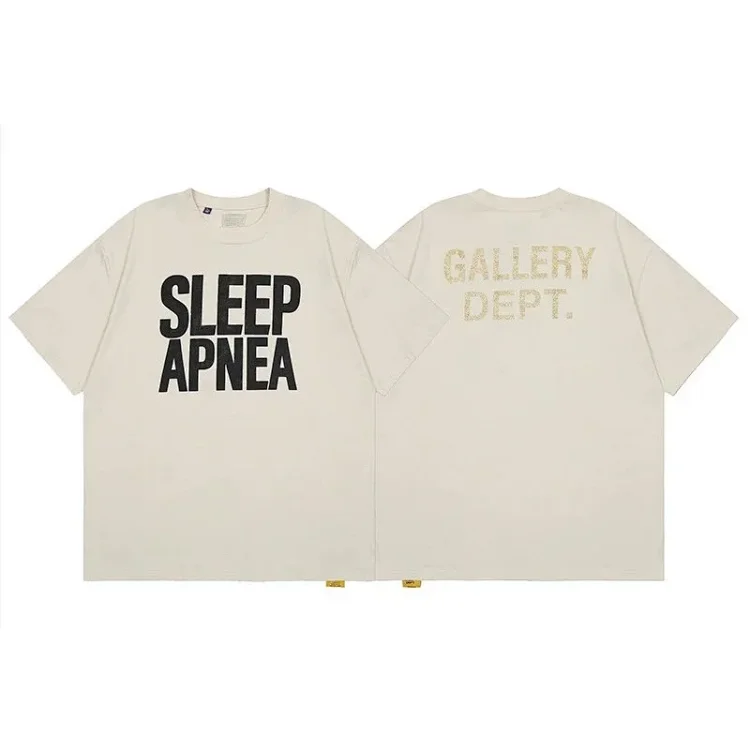 Gallery dept American fashion brand short-sleeved Vintage summer loose retro washed old high street T-shirt for men