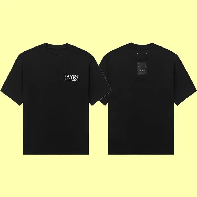 Summer loose letters MM6 embroidered label printing same style for men and women couples