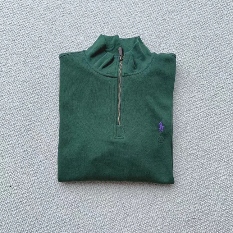 Ralph Lauren sweatshirt women's half zipper Ralph Lauren pony logo embroidered couple style stand collar long sleeves