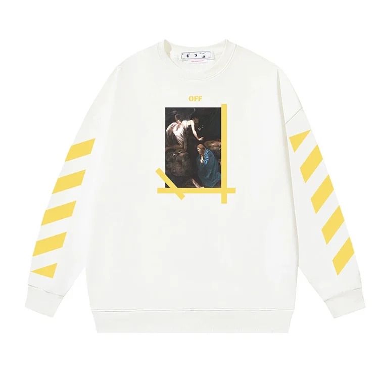 OW arrow oil painting simple printed pullover terry style