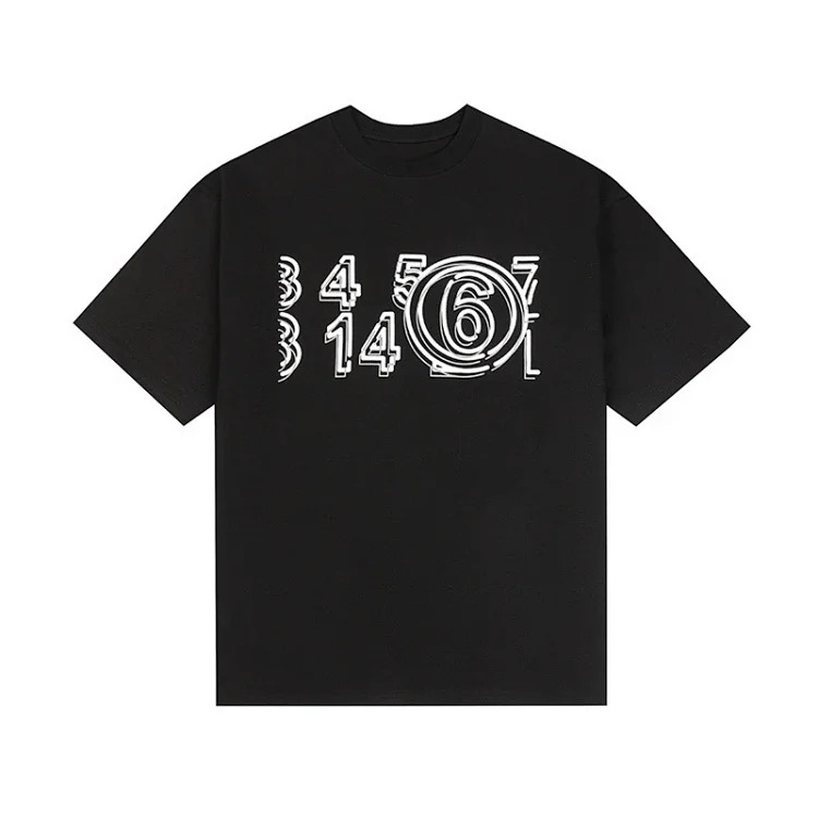Majia letter embroidery printed short-sleeved T-shirt high street trendy brand for men and women