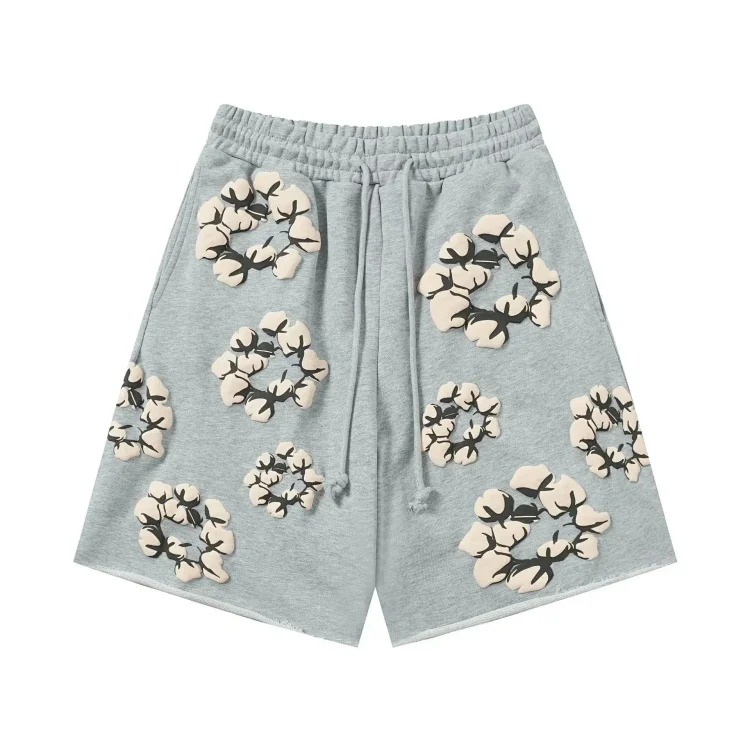 D.T kapok all-over printed short-sleeved loose T-shirt men's and women's shorts suit