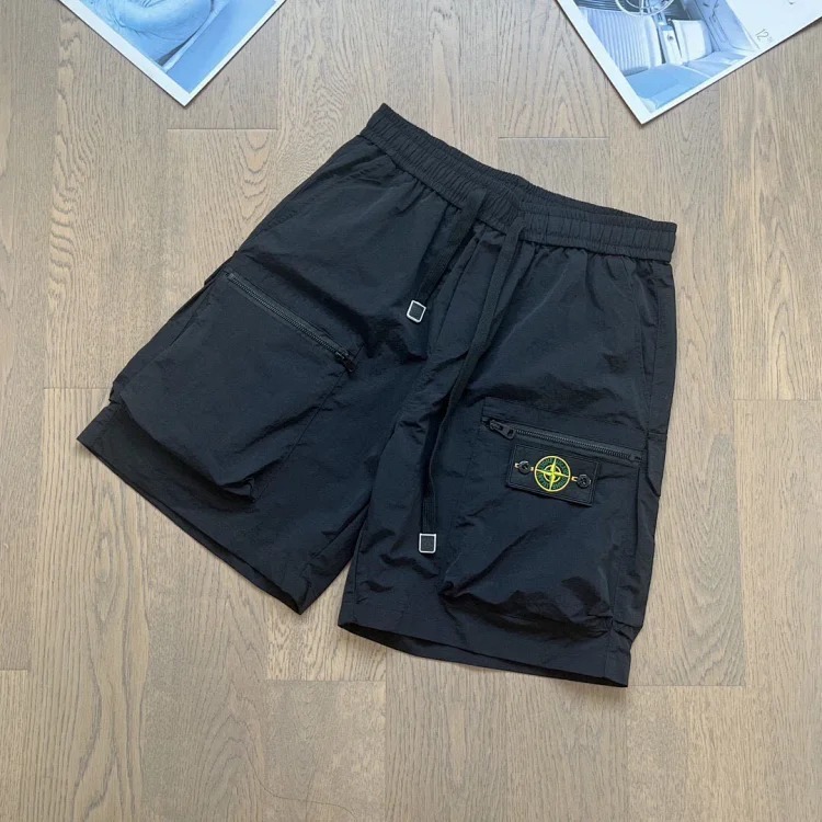 Cargo shorts for men and women functional style large pocket badge quick-drying three-quarter pants