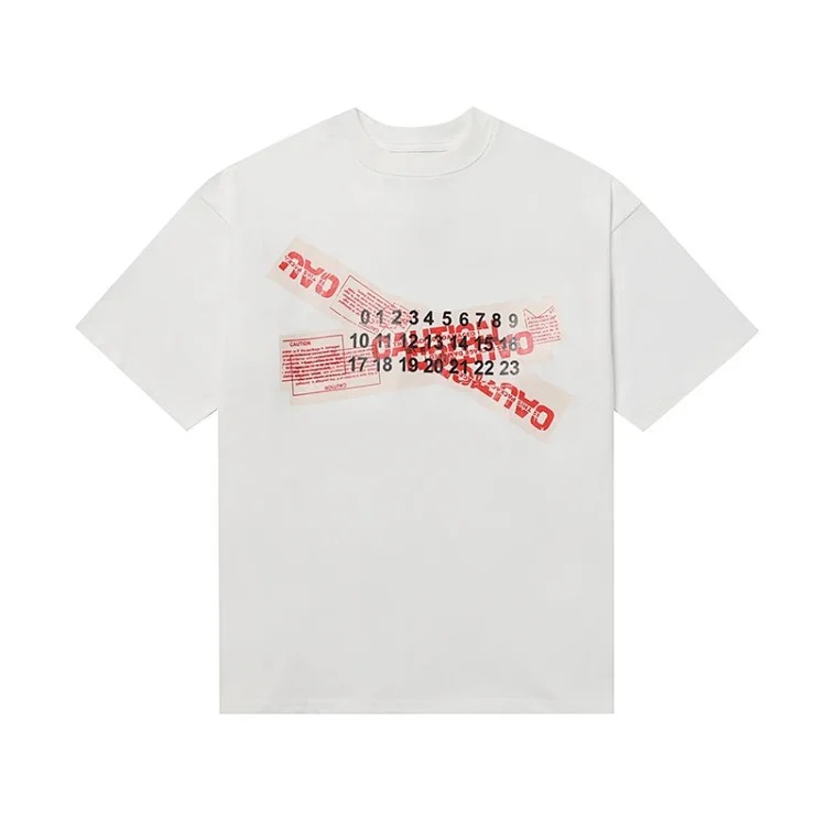 MM6 digital pattern round neck men's and women's trendy short-sleeved T-shirt series