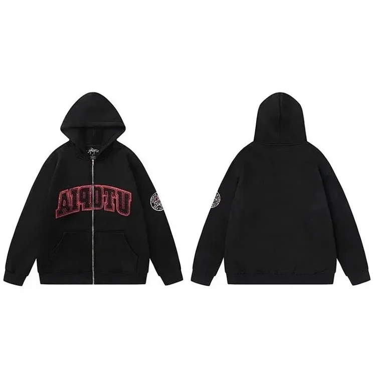 American Niche Brand Travis Scott SS23 UTOPIA Limited Series Reverse Letter Printed Pocket Hoodie