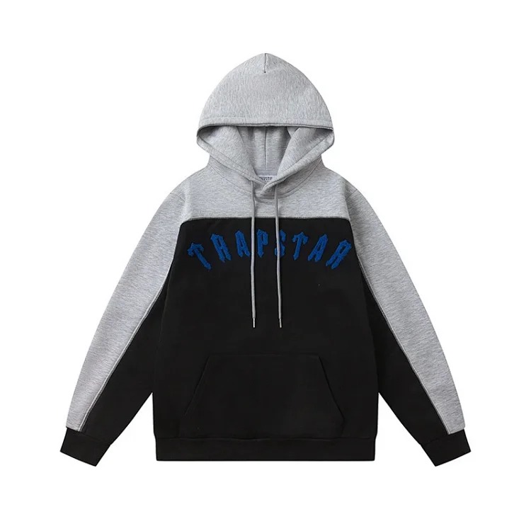 Gradient letter tiger head embroidery hooded sweatshirt + long pants sports suit