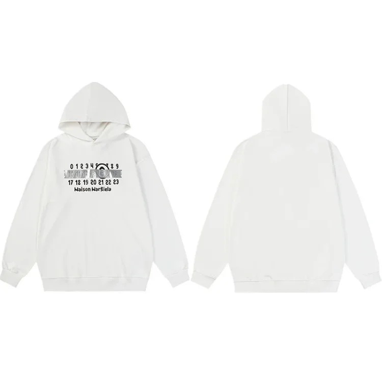 MM6 Autumn and Winter Loose Jacket Casual Hooded Sweatshirt Trendy Print