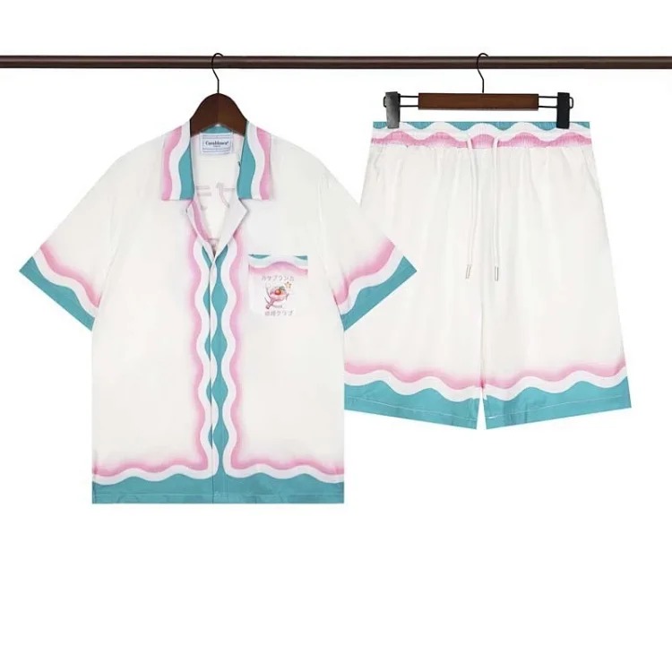 Beach flower shirt loose short sleeve shorts suit