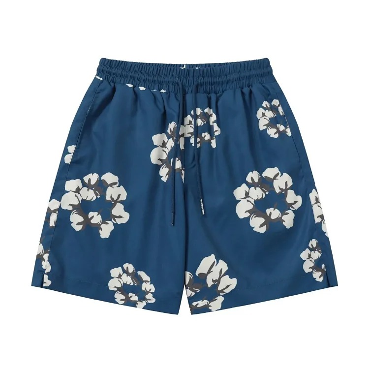 D.T kapok all-over printed short-sleeved loose T-shirt men's and women's shorts suit