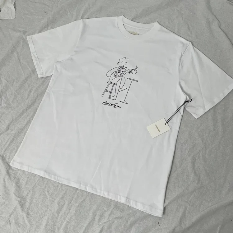 Abstract color block print summer loose casual short-sleeved T-shirt for men and women