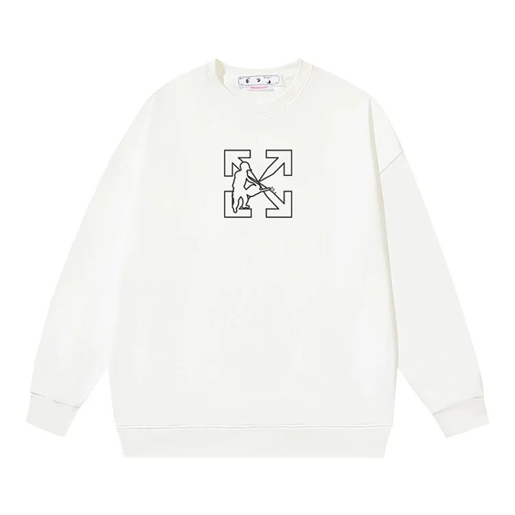 OW arrow oil painting simple printed pullover terry style