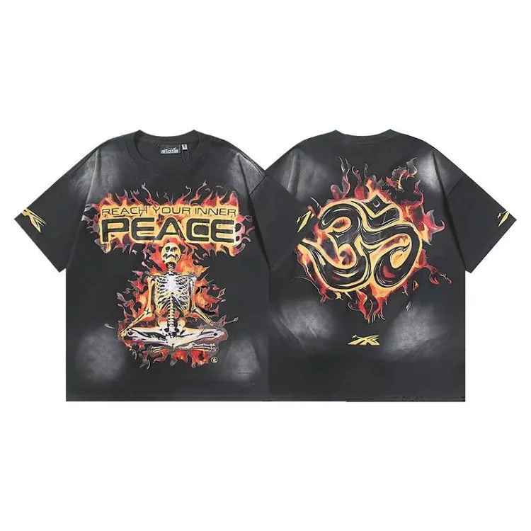 2024 American Wear Loose Washed Short-sleeved T-shirt Tee