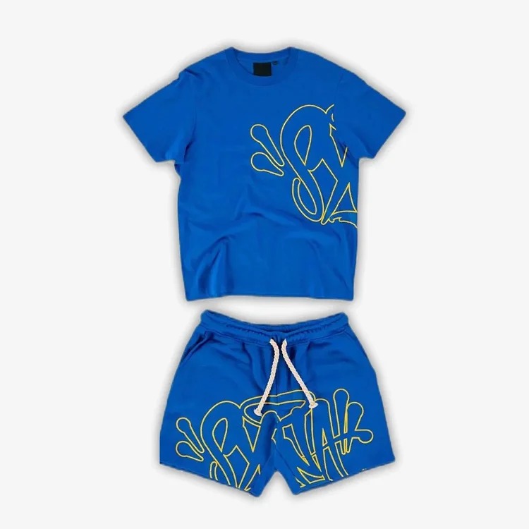 Loose Casual Printed Hip-hop Letter Short-sleeved Tops Street Men's Summer -style Sports Suits T-Shirt