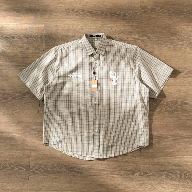 Stussy Spring and Summer Light Style Classic Striped Double-sided Printed Short-sleeved Shirt, T-Shirt