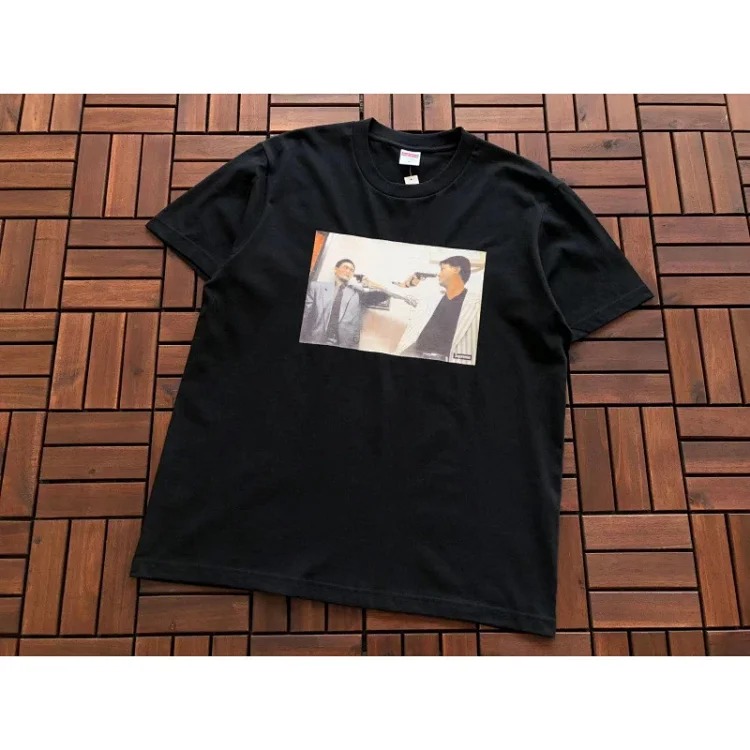 SUP letter print BOX high version short-sleeved T-shirt for men and women