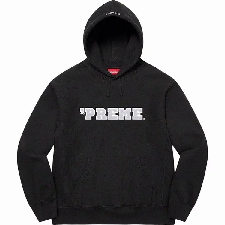 European and American trendy Satin Appliqué Hooded Sweatshirt hooded long-sleeved fleece sweatshirt