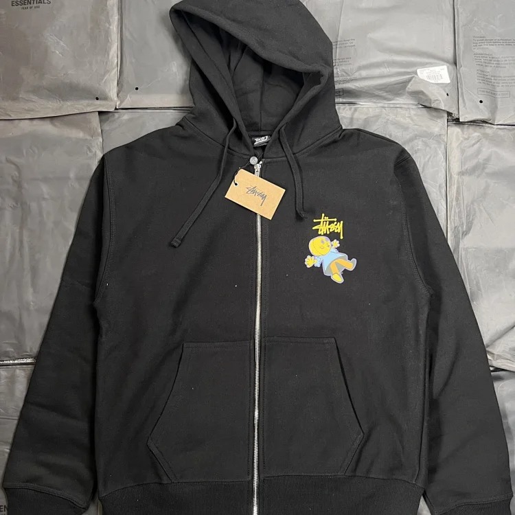 Stussy X Dollie Zip Doll Classic Series Pattern Printed Zipper Sweatshirt Stussy Originated