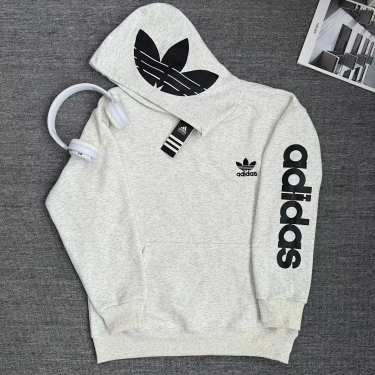 Adidas Kirin arm fleece hooded sweatshirt for men and women, Adidas long sleeved hooded pullover