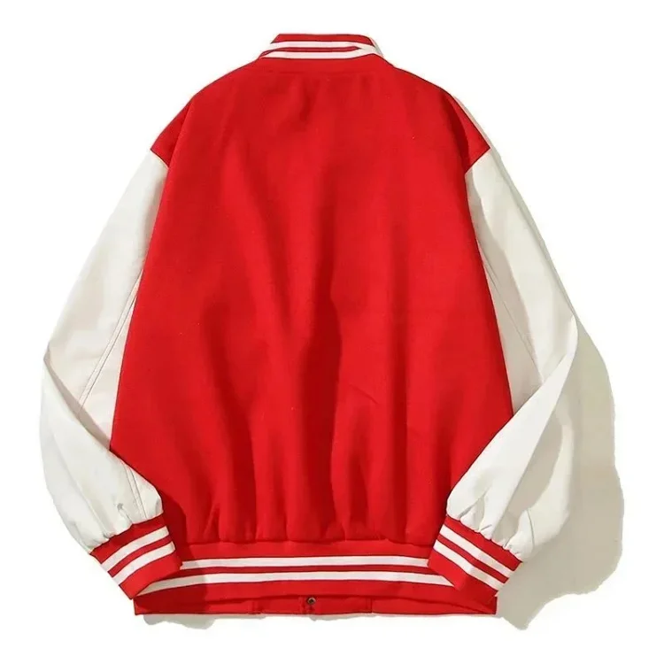 Longfengni Lined Fabric Autumn American Travis Scott Casual Towel Embroidery Baseball Jacket
