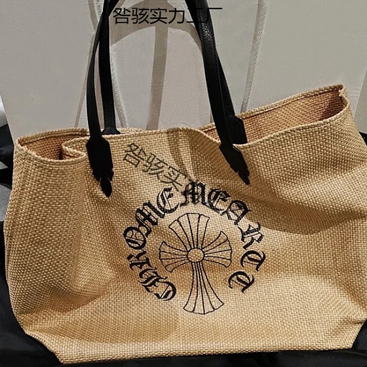 Tote Bag Woven Bag Kuaishou Large-capacity Cross Douyin Model Internet Celebrity Printed Seaside