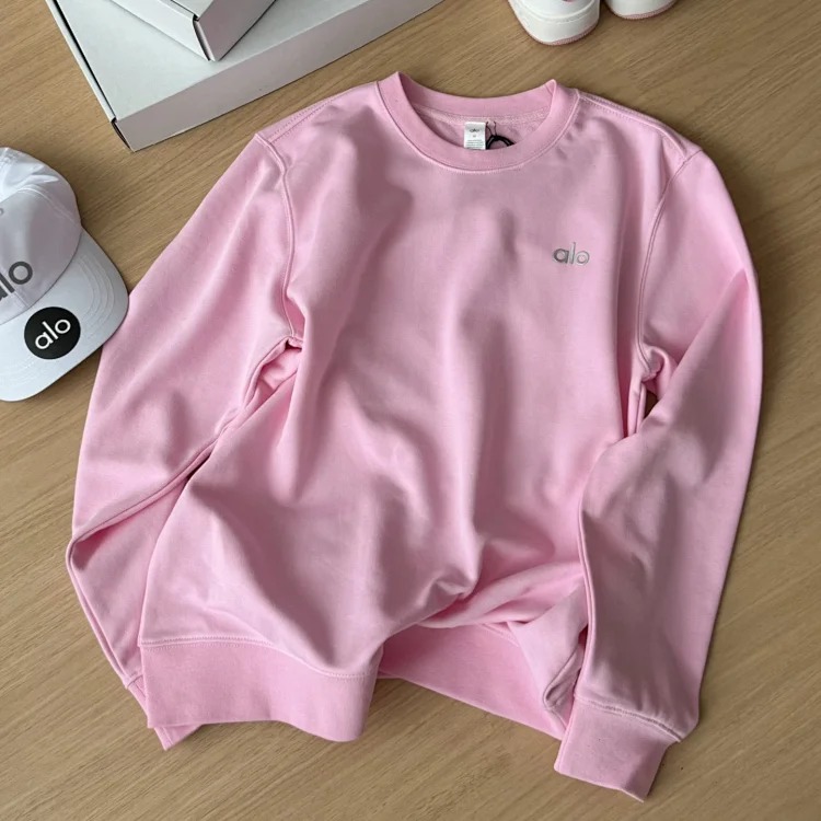 Small label unisex long-sleeved sweatshirt solid color round neck casual top