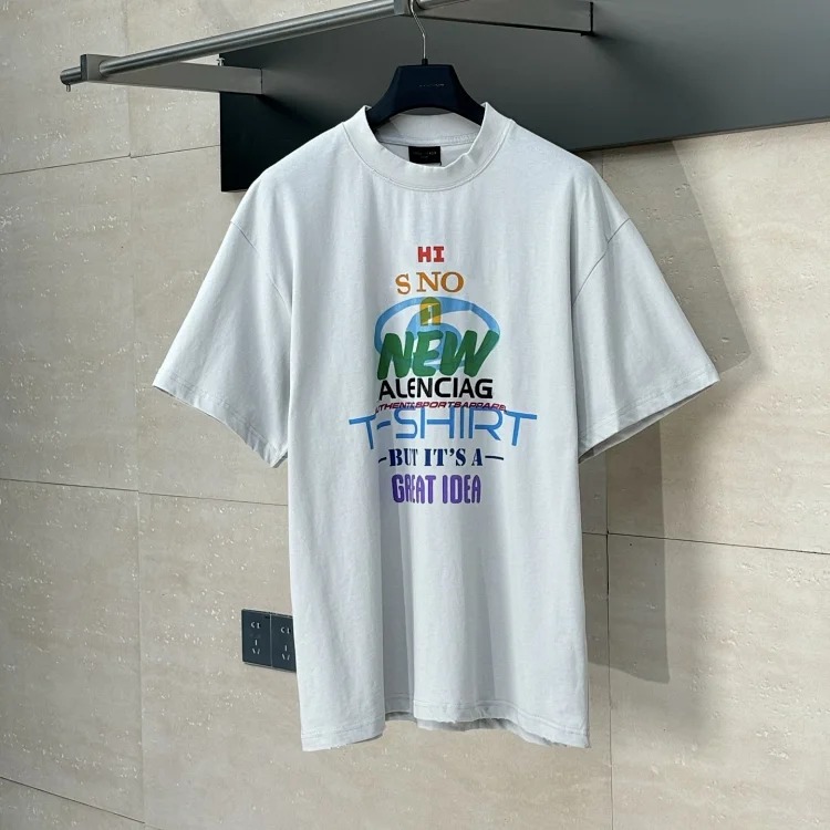 25Ss new new idea printed round neck short sleeve T-shirt loose version same style for men and women