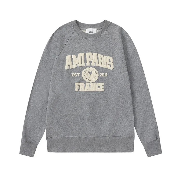 Letter love foam printed hooded sweatshirt for men and women round neck pullover sweatshirt