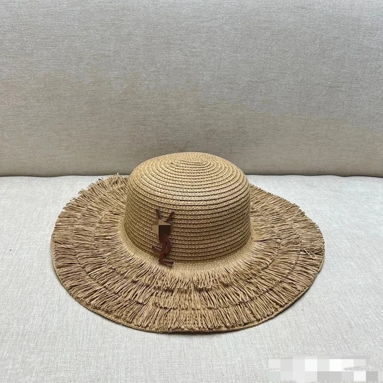 Straw hat straw bag set foldable sun hat outdoor beach bag hat sun hat