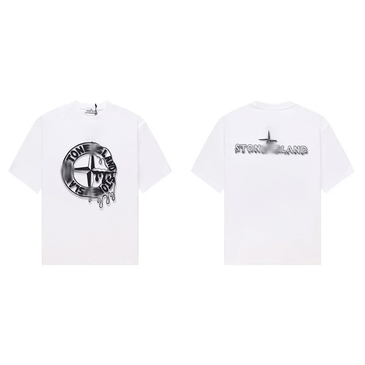 Shitongdao casual short-sleeved T-shirt printed loose round neck same style for men and women