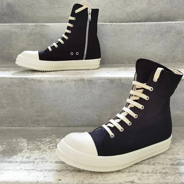 RICK OWENS RO multi-line drkshdw multi-line horizontal stripe satin high-top large Converse