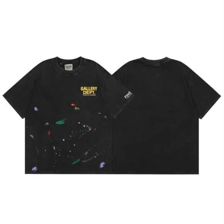 Gallery dept American fashion brand short-sleeved Vintage summer loose retro washed old high street T-shirt for men