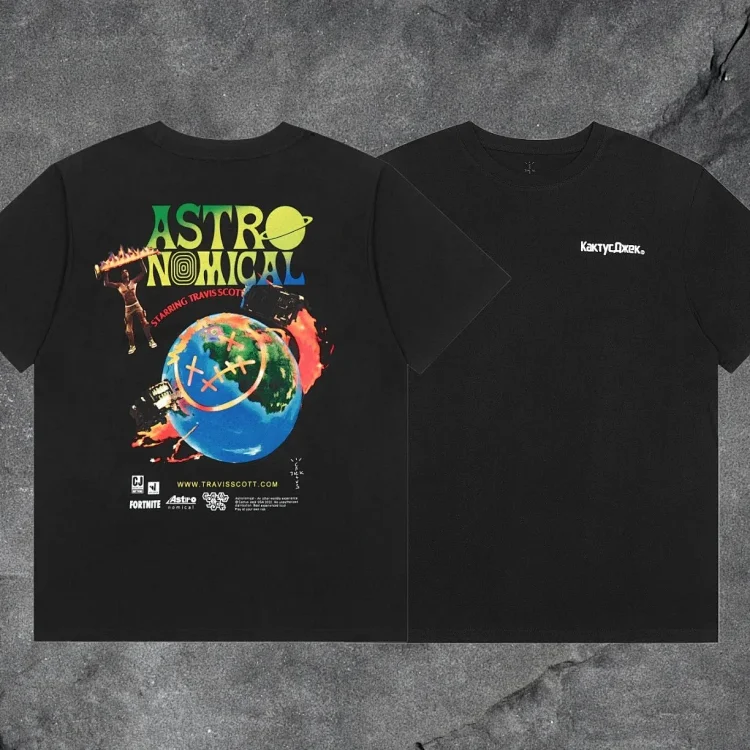 travis scott short-sleeved utopia ts joint utopia limited edition american high street t-shirt