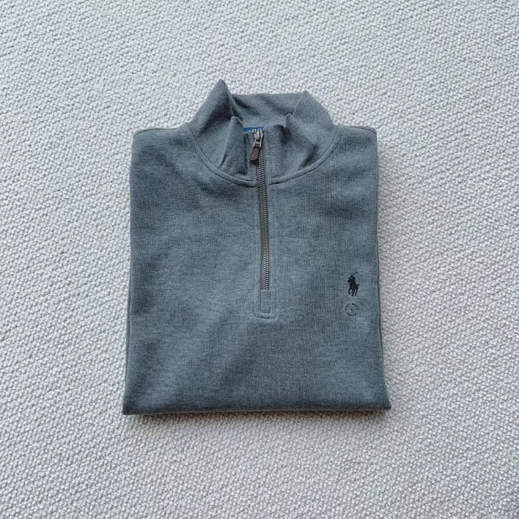 Ralph Lauren sweatshirt women's half zipper Ralph Lauren pony logo embroidered couple style stand collar long sleeves