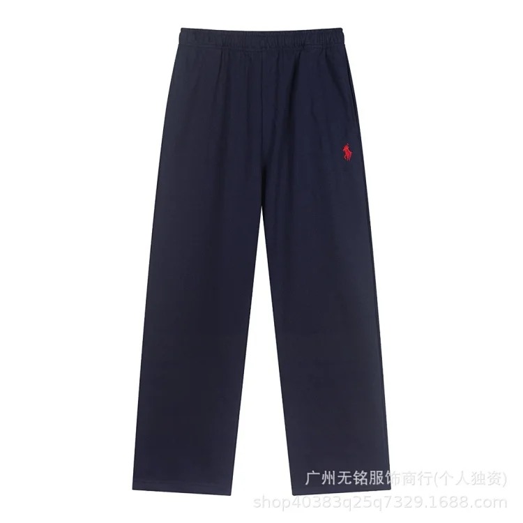 Ralph Lauren Pony Embroidered Tie Elastic Waist Casual Men's and Women's Heavyweight Straight Sweatpants