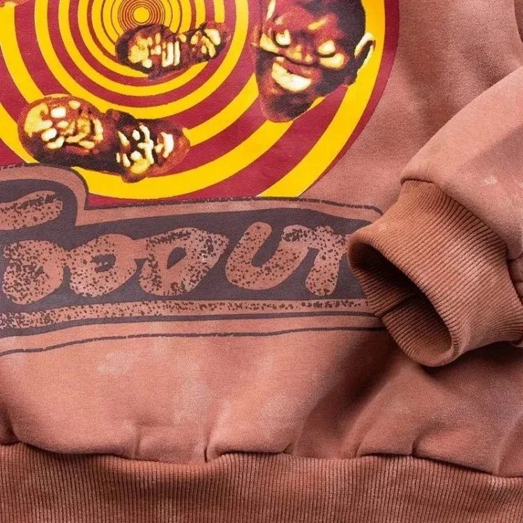 Velvet Zipper Sweatshirt, , Trendy, , Retro, Distressed, Mud-dyed Niche, Travis Scott Tour