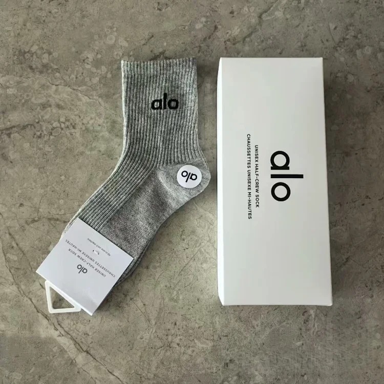 alo sports socks boneless seam solid color mesh cotton socks