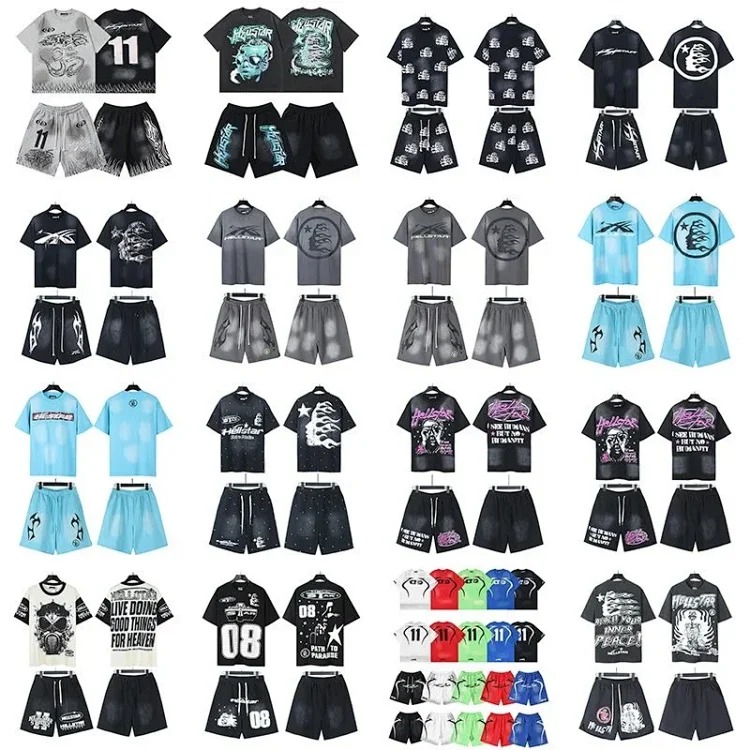 Printed casual loose couple short-sleeved shorts set
