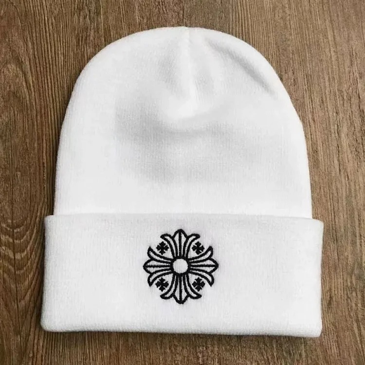 Knitted hats Sanskrit printed woolen hats for men and women embroidered hats