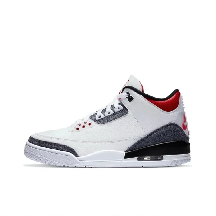 Jordan AJ3 Mid-range Hiroshi Fujiwara Black and White Cardinal White Wine Red White Cement