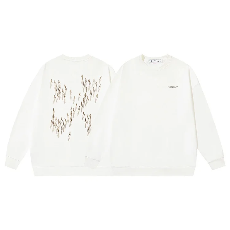 OW arrow oil painting simple printed pullover terry style