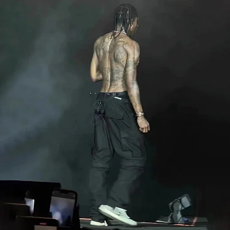 Paris style Travis Scott music festival style cotton multi-pocket overalls