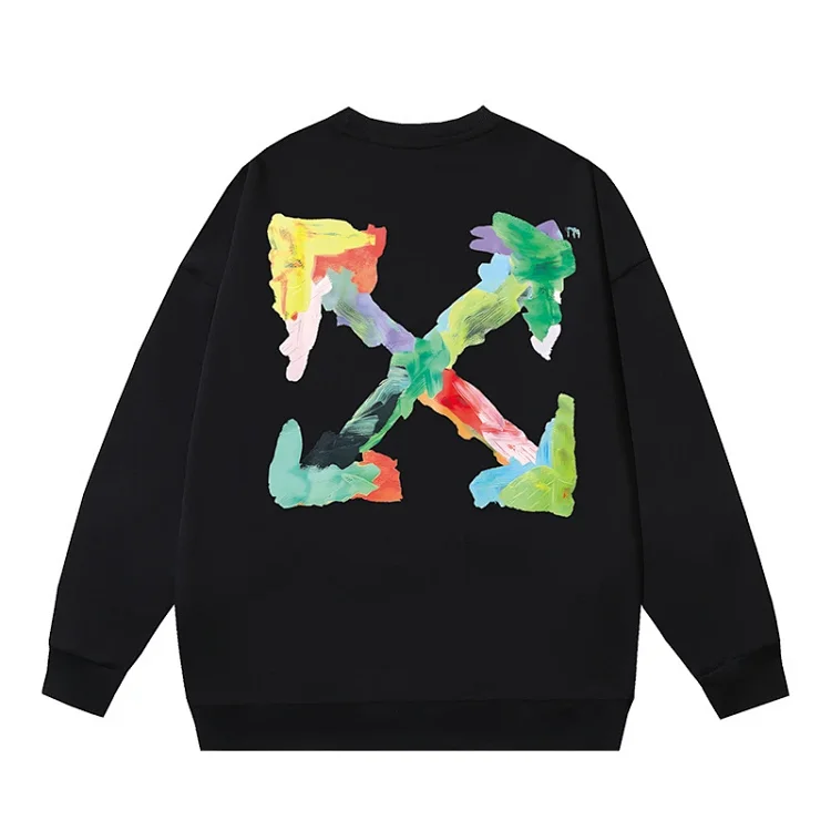 OW arrow oil painting simple printed pullover terry style