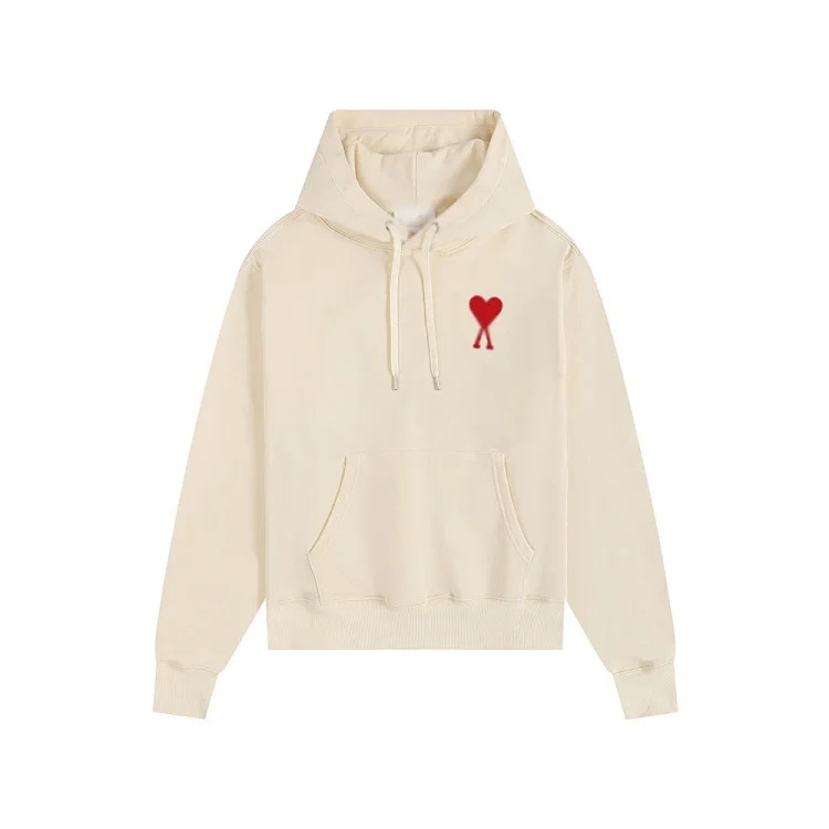 Sweatshirt autumn and winter new long-sleeved hooded unisex small love flat embroidered hoodie