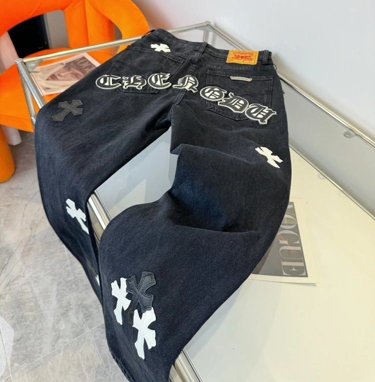 Chrome Hearts High Street American Limited Loose Trendy Brand Washed Pants