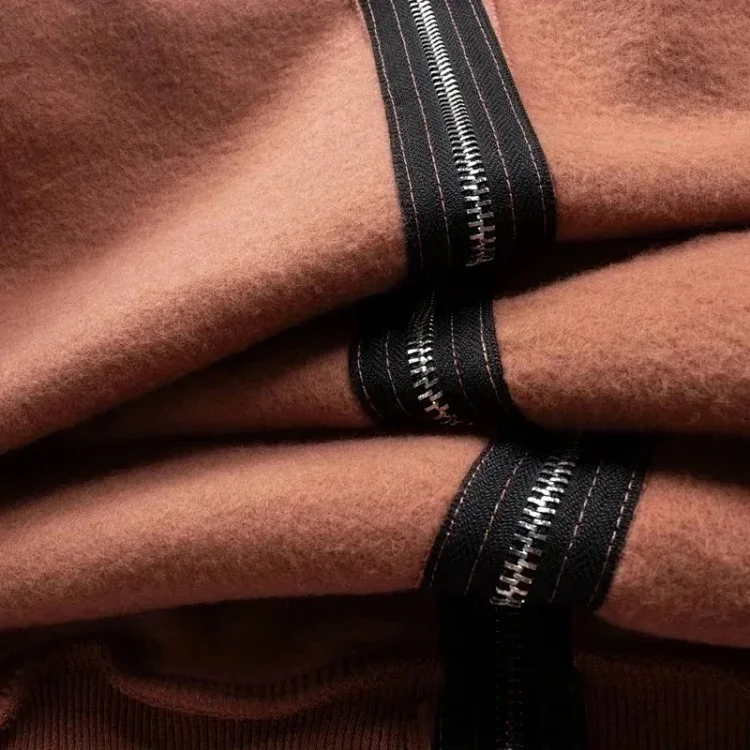 Velvet Zipper Sweatshirt, , Trendy, , Retro, Distressed, Mud-dyed Niche, Travis Scott Tour