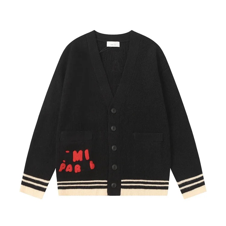 Love embroidered knitted sweater casual loose and versatile couple style