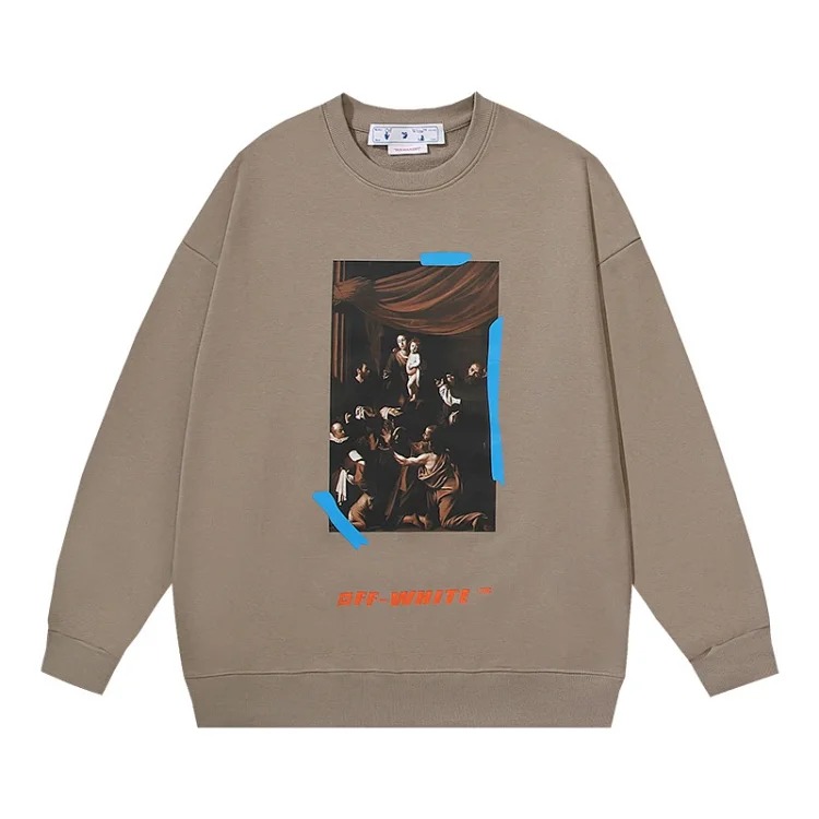 OW arrow oil painting simple printed pullover terry style