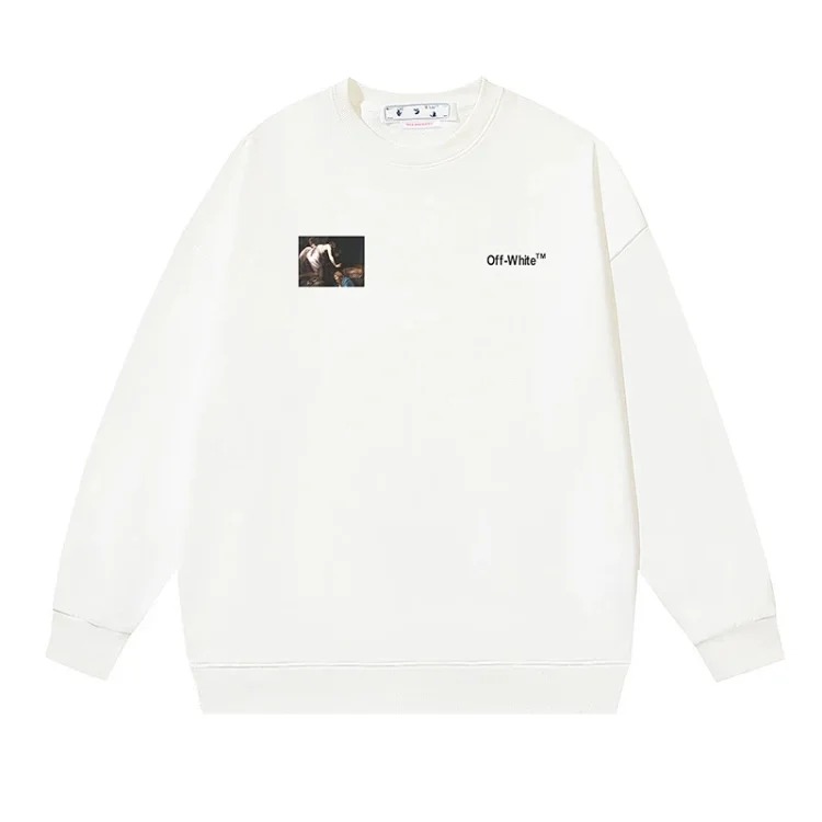 OW arrow oil painting simple printed pullover terry style