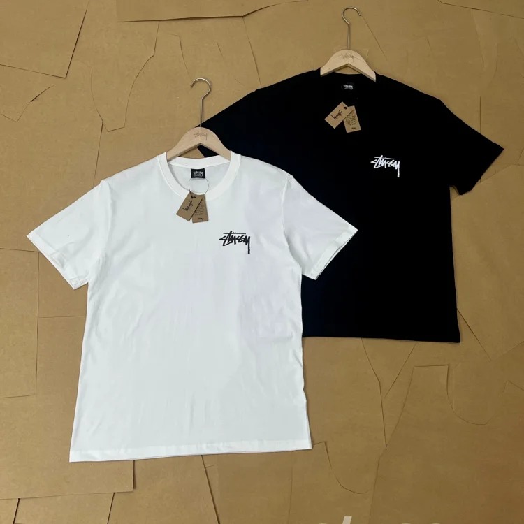 STUSSYss22 Classic Dice Print Tee Round Neck Short-sleeved T-shirt