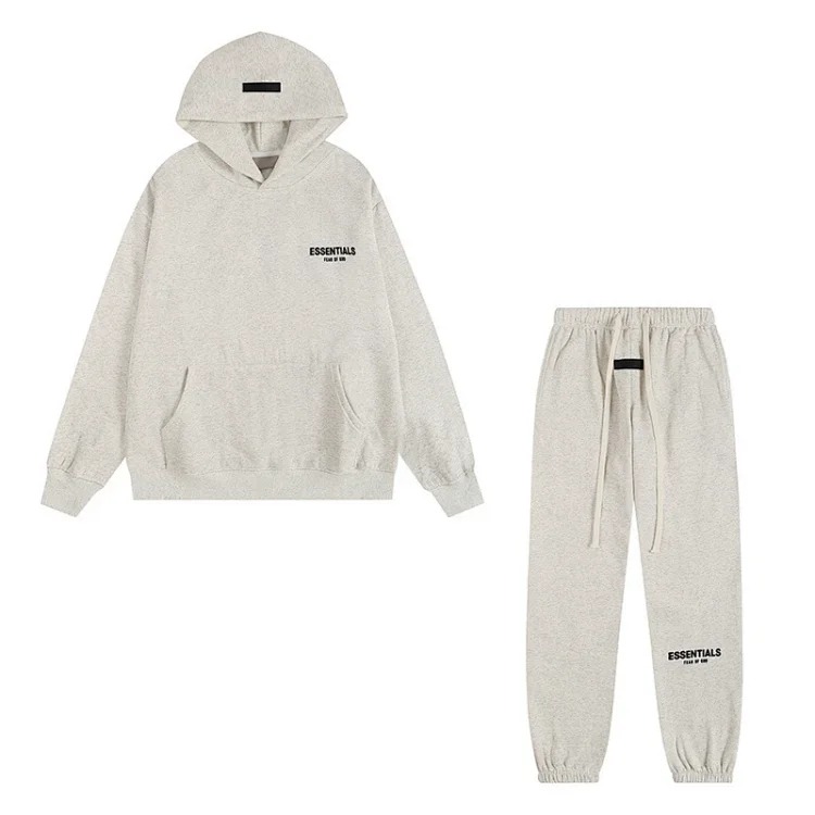 New FEAR OF GOD ESSENTIALS flocked letter men and women casual loose plus velvet hooded sweatshirt trendy